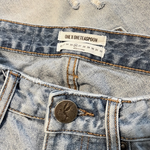 ONE TEASPOON 2020 high waist light wash denim mini skirt size 26 like new - Picture 5 of 10